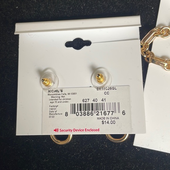 LC dangling chain link Earrings & chain link Bracelet, gold-tone, NWT. - Picture 16 of 16